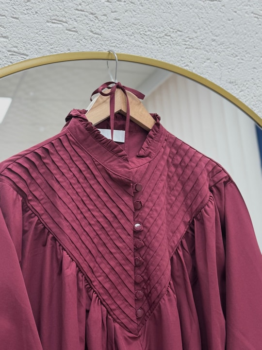Vildan V Nervürlü Poplin Gömlek-NA820 Bordo