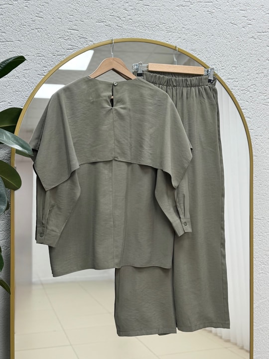 Viyan Pelerinli Modal Takım-BN4616 Haki