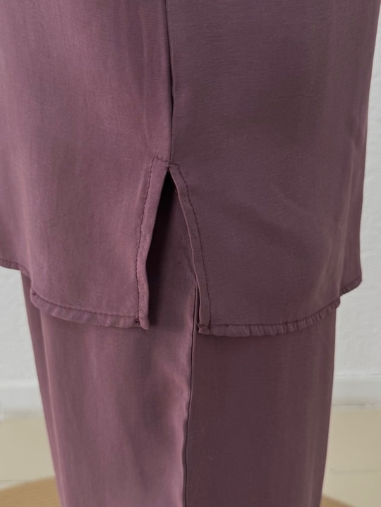 Yamaç Tek Cepli Oversize Pantolonlu Takım-Zİ2232 Mürdüm