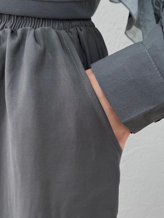 Yamaç Tek Cepli Oversize Pantolonlu Takım-Zİ2232 Antrasit