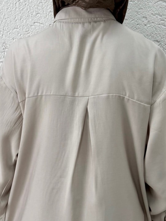 Yamaç Tek Cepli Oversize Pantolonlu Takım-Zİ2232 Taş