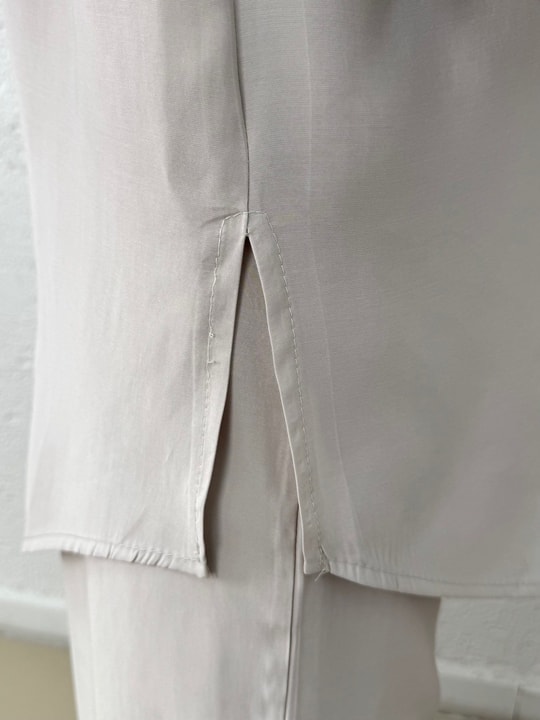 Yamaç Tek Cepli Oversize Pantolonlu Takım-Zİ2232 Taş