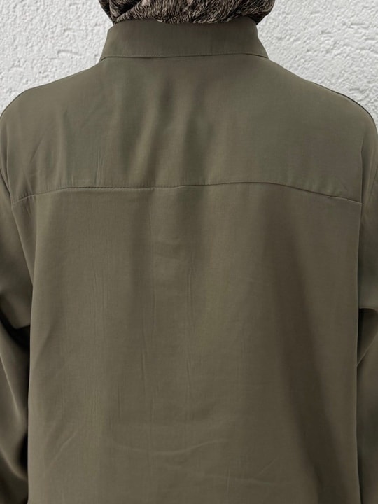 Yamaç Tek Cepli Oversize Pantolonlu Takım-Zİ2232 Haki