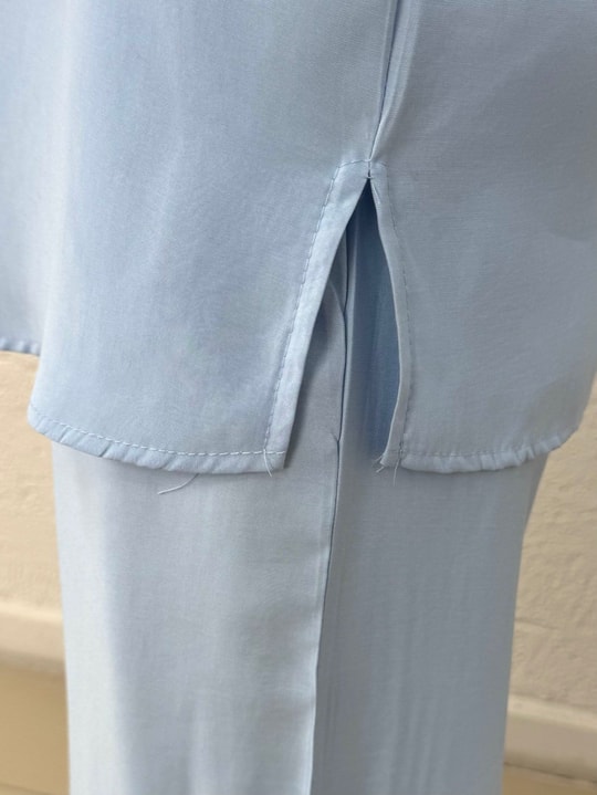 Yamaç Tek Cepli Oversize Pantolonlu Takım-Zİ2232 Bebe Mavisi