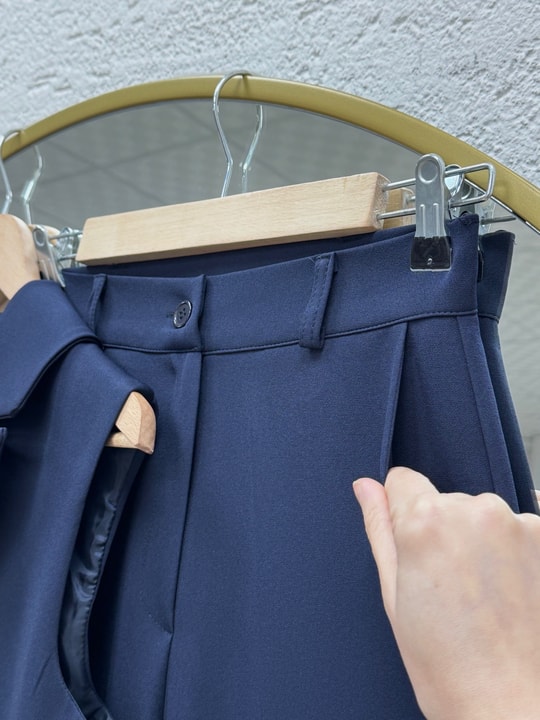 Yazgı Tek Düğmeli Yelekli Pantolonlu Takım-HK0053 Lacivert