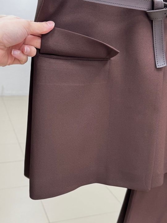 Yazgı Tek Düğmeli Yelekli Pantolonlu Takım-HK0053 Kahve