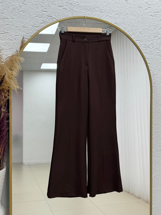 Yazgı Tek Düğmeli Yelekli Pantolonlu Takım-HK0053 Kahve