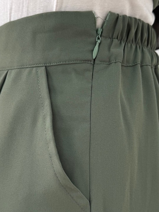 Yıldız Tek Tarafı Parçalı Kolu Kemerli Pantolonlu Takım-FA1075 Haki