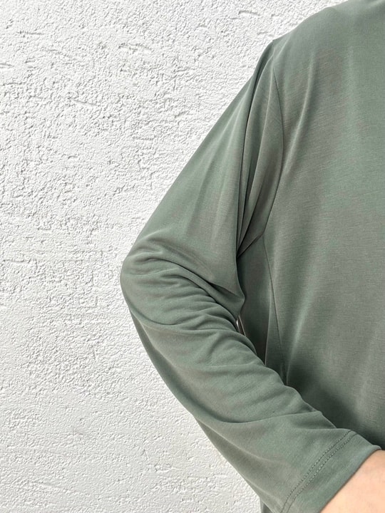 Yonca Yanları Yırtmaçlı Çımalı Pantolonlu Takım-NL764 Haki