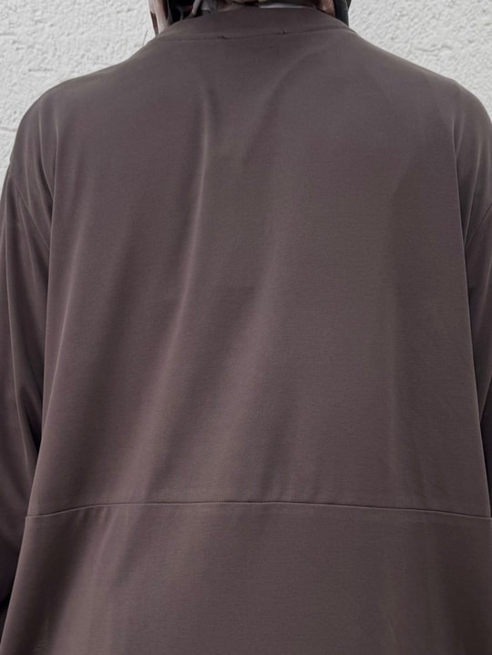 Yonca Yanları Yırtmaçlı Çımalı Pantolonlu Takım-NL764 Kahve
