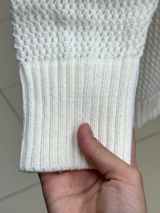 Yüsa Delikli Triko Hırka-KR5078 Ekru