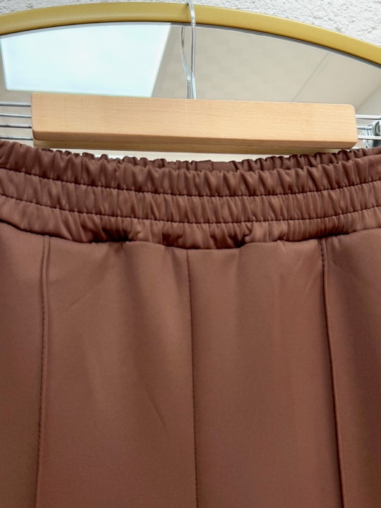 Zayna Bol Paça Çımalı Skuba Dalgıç Pantolon-MT3555 Kahve