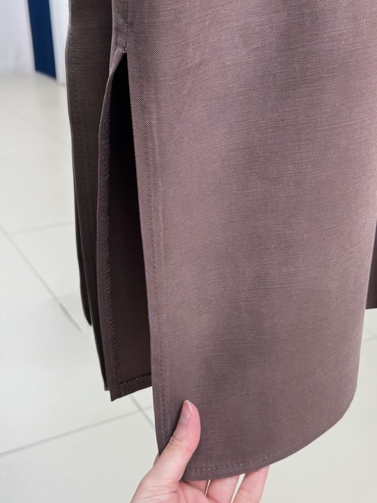 Zemheri  Metal Düğmeli Yırtmaçlı Tunik-GS531 Kahve