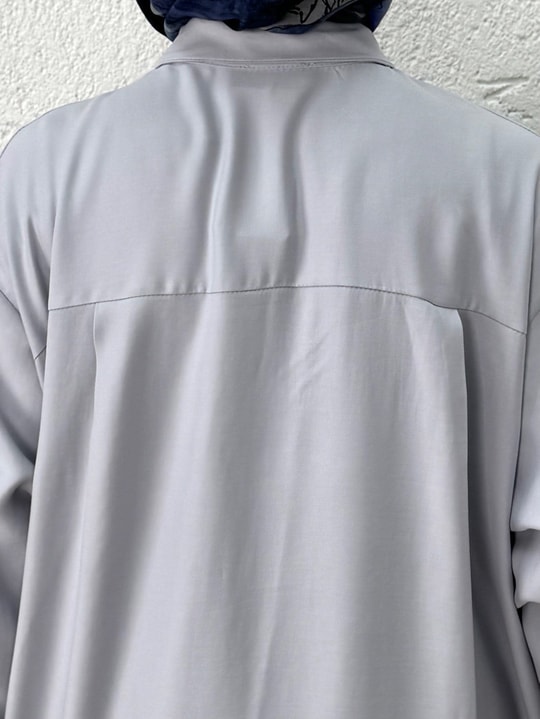 Zemheri  Metal Düğmeli Yırtmaçlı Tunik-GS531 Gri
