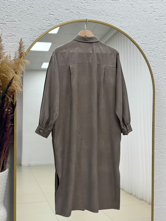 Zemheri  Metal Düğmeli Yırtmaçlı Tunik-GS531 Vizon
