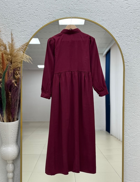Zenessa Cupra Modal Bolerolu Elbise-NA2375 Bordo