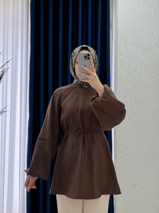 Zenita Reglan Kol Tunik-BN4175 Kahve