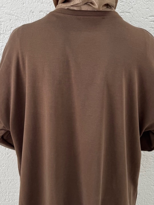 Zennur Yanları Yırtmaçlı Dikişli Pantolonlu Takım-MF1876 Kahve