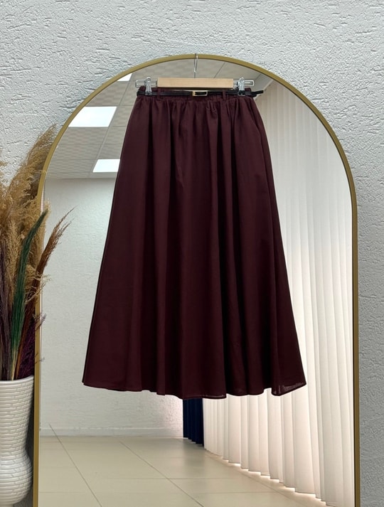 Zerbeste Astarlı Vual Etek-AS3065 Bordo