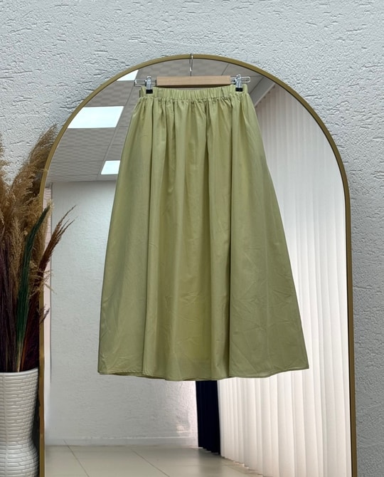 Zerbeste Astarlı Vual Etek-AS3065 Yağ Yeşili