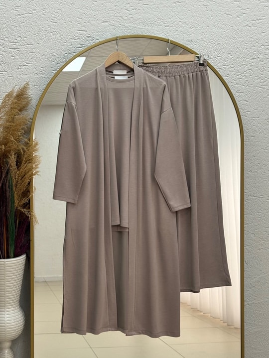 Zerfin Oysho 3'lü Pantolonlu Takım-MF1864 Taş
