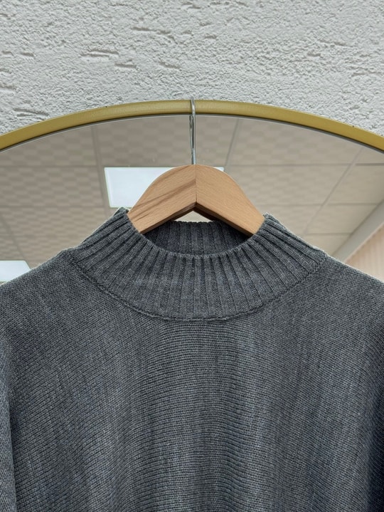 Zinnur Geniş Kol Triko Tunik-KR5076 Antrasit