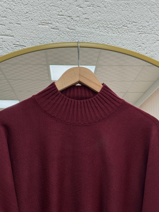Zinnur Geniş Kol Triko Tunik-KR5076 Bordo