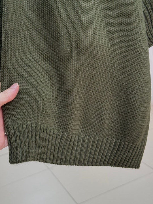 Zinnur Geniş Kol Triko Tunik-KR5076 Haki