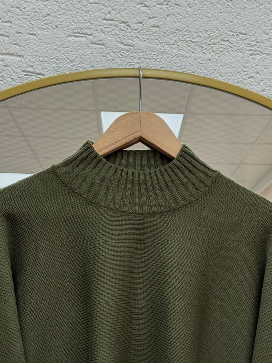 Zinnur Geniş Kol Triko Tunik-KR5076 Haki