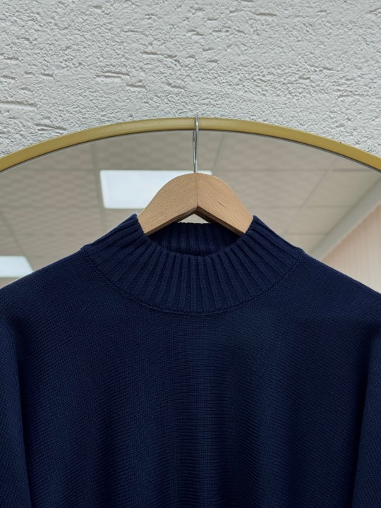 Zinnur Geniş Kol Triko Tunik-KR5076 Lacivert