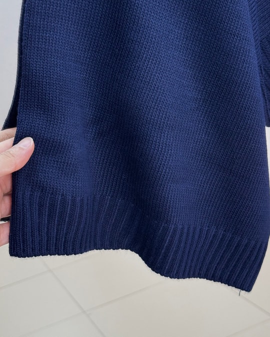Zinnur Geniş Kol Triko Tunik-KR5076 Lacivert