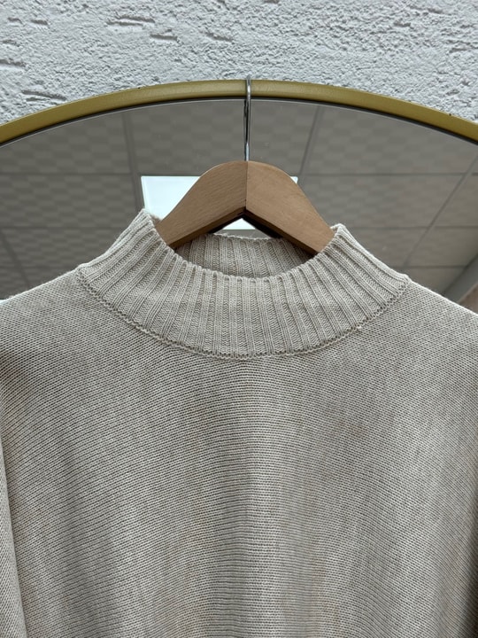 Zinnur Geniş Kol Triko Tunik-KR5076 Taş