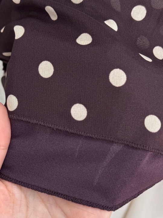 Zirve Yaka Bağlamalı Puantiyeli Bluz-EU3403 Bordo