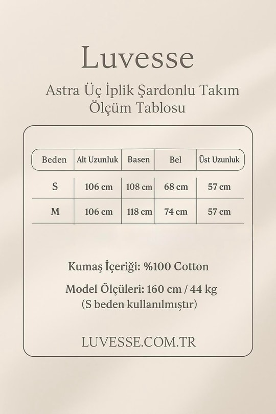 Astra Kahverengi Üç İplik Şardonlu Takım