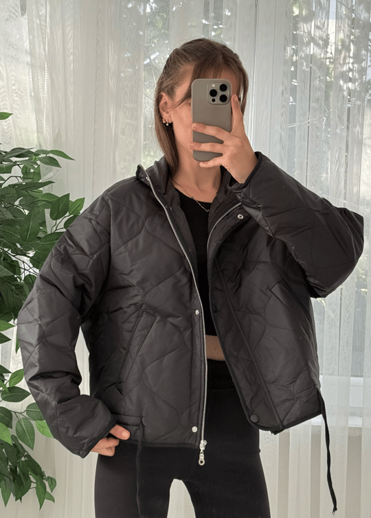 Avore Siyah Capitone Jacket