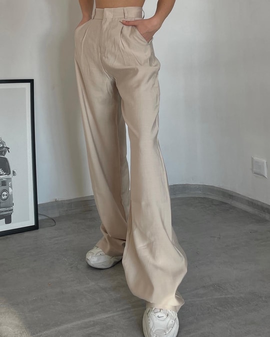 Bej Pallazzo Pantolon 