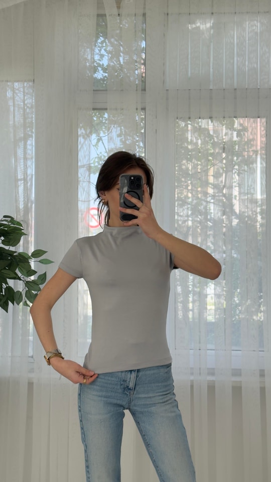 Buzzy Gri Bebe Kol Basic Yaka Tshirt