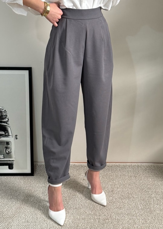 Harlem Gri Scuba Krep Harem Pantolon 