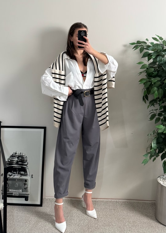 Harlem Gri Scuba Krep Harem Pantolon 