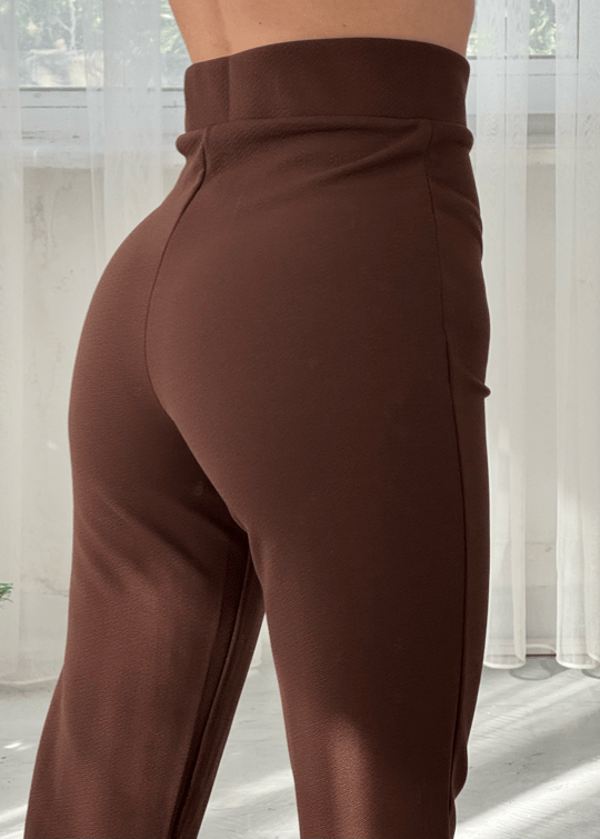 Kahverengi Zr Model Çımalı Likralı Pantolon