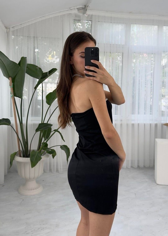 Kloe Mini Straplez Taşlı Elbise