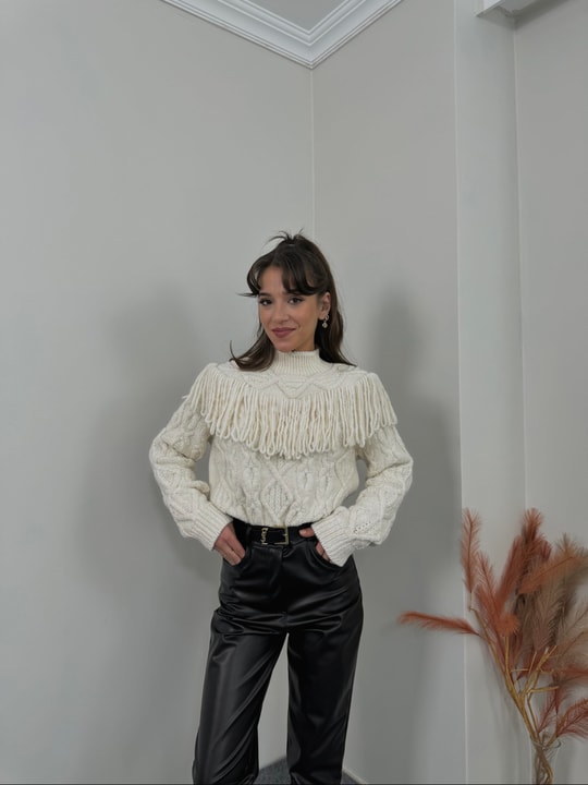 Orjinal Model Saçaklı Kazak 
