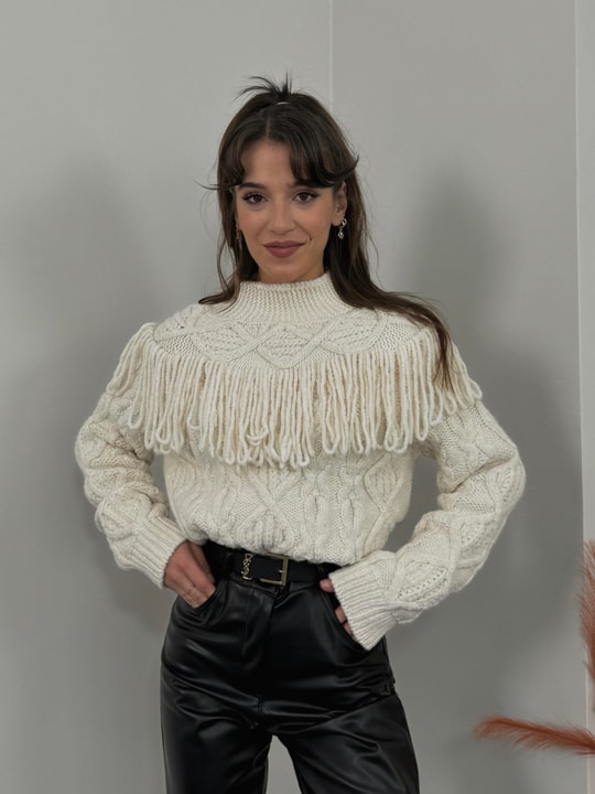 Orjinal Model Saçaklı Kazak 