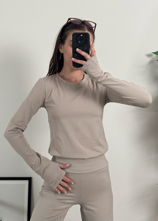 Oysh Model Parmak Geçmeli Ekru Body