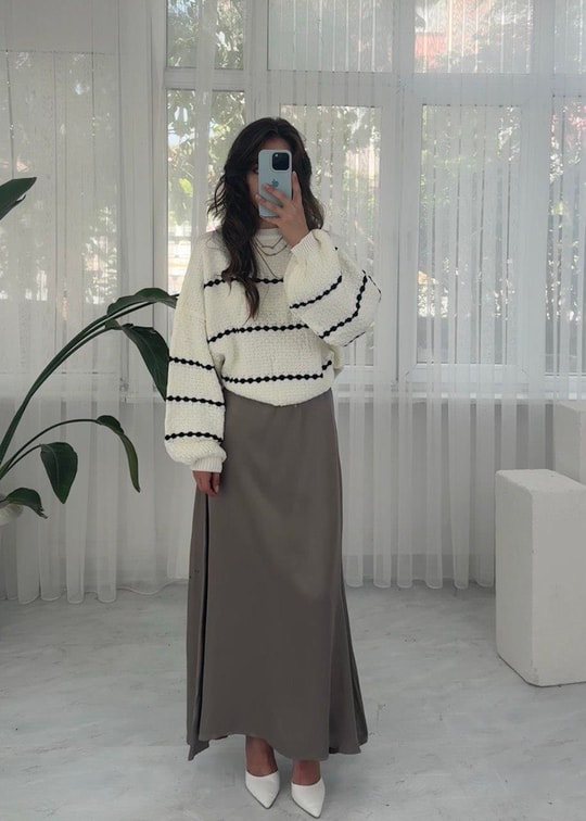 Rina Vizon Maxi Saten Etek 