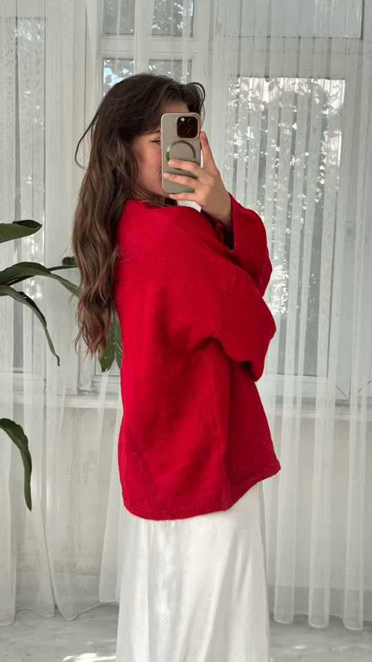Rose Basic Kırmızı Kazak 