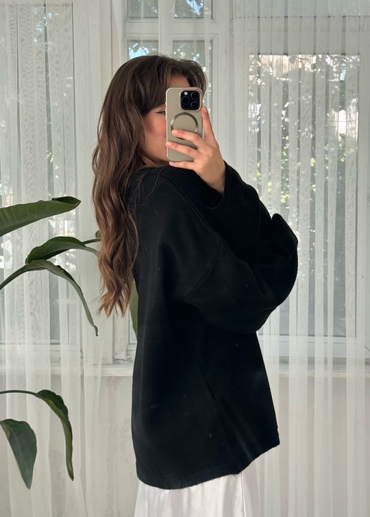 Rose Basic Siyah Kazak