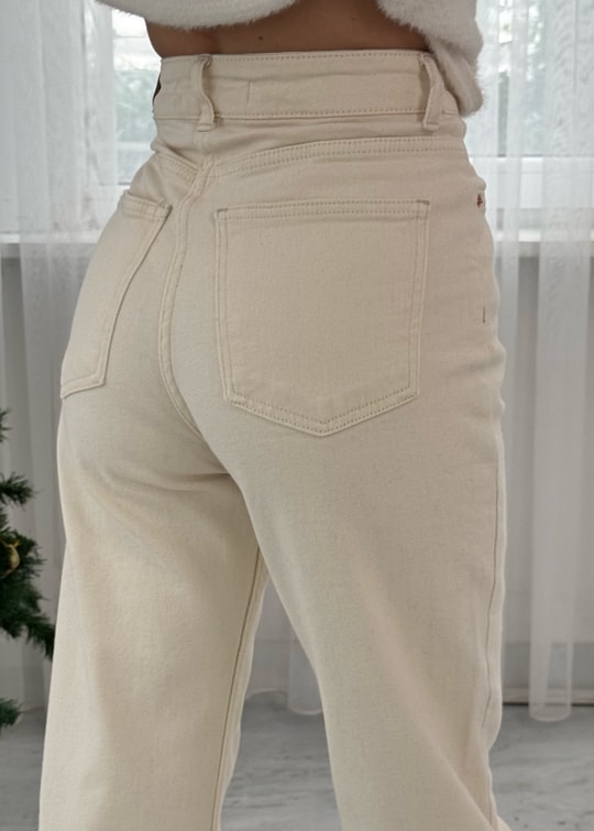 Stitched Wide Leg Relax Jeans 