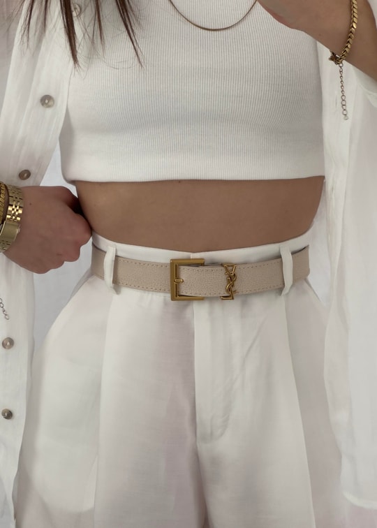 Ysl Gold Toka Ekru Kemer