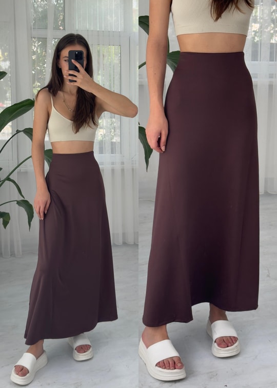 Asy Maxi Dalgıç Kumaş Bordo Etek 